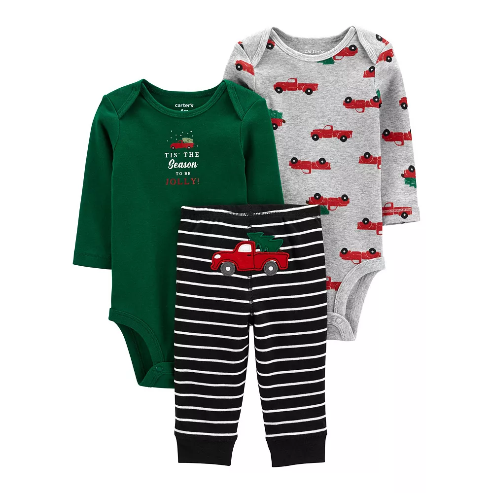 Baby Boy Carter's 3-Piece Holiday Truck Outfit Set 3 Baby Boy Carter's 3-Piece Holiday Truck Outfit Set
