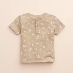 Baby & Toddler Little Co. by Lauren Conrad Organic Short-Sleeve Henley Tee -Cheap Baby Gear Shop 5263842 Taupe Icon