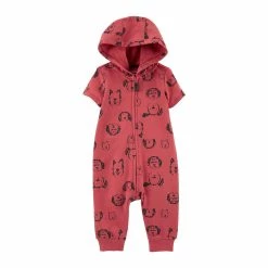Baby Boys Carter's Dog Print Hooded Jumpsuit
