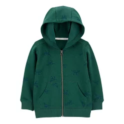 Baby Boy Carter's Zip-Up Fleece Hoodie -Cheap Baby Gear Shop 5508547 Olive Dino