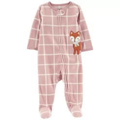 Baby Girl Carter's Checkered Zip Fleece Sleep & Play