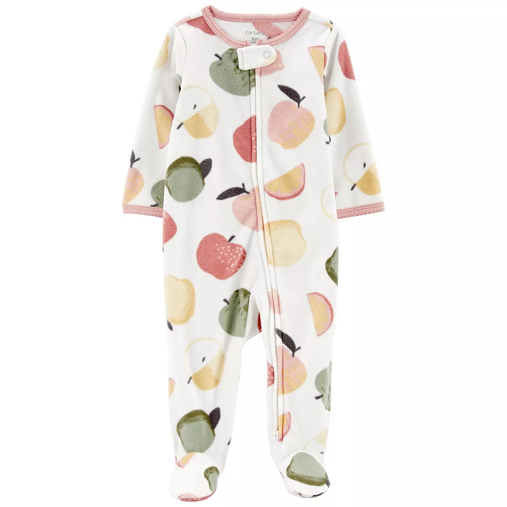 Baby Girl Carter's Fruit Zip Fleece Sleep & Play 3 Baby Girl Carter's Fruit Zip Fleece Sleep & Play