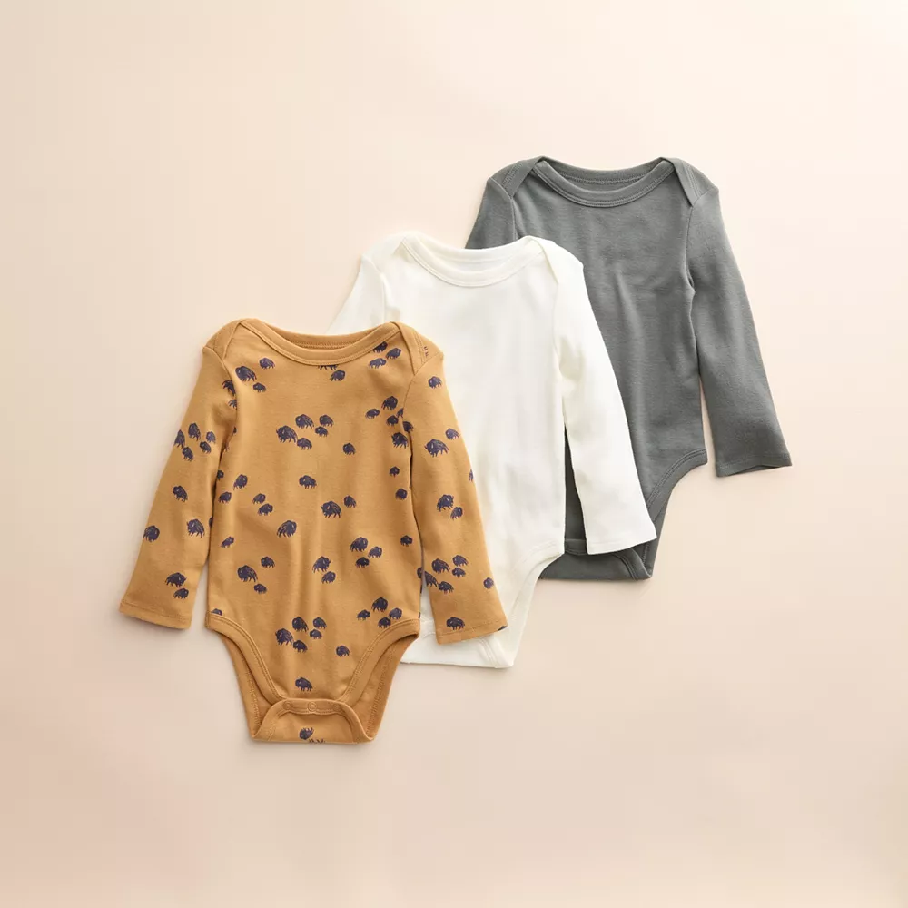 Baby Little Co. by Lauren Conrad 3-Pack Long-Sleeve Organic Cotton Bodysuits 3 Baby Little Co. by Lauren Conrad 3-Pack Long-Sleeve Organic Cotton Bodysuits