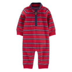Baby Boy Carter's Striped Fleece Jumpsuit