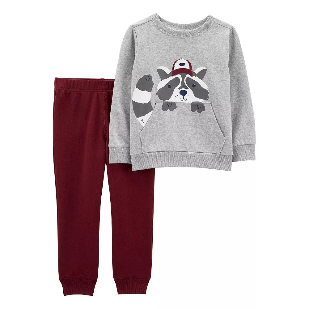 Baby Boy Carter's Raccoon Pullover Top & Jogger Pants Set 3 Baby Boy Carter's Raccoon Pullover Top & Jogger Pants Set