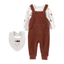 Baby Boy Carter's Thanksgiving Tee, Coveralls, & Bib Set