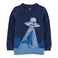 Baby Boy Carter's Dino Spaceship Long Sleeve Graphic Tee