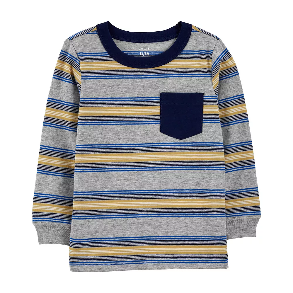 Baby Boys Carter's Striped Pocket Tee 3 Baby Boys Carter's Striped Pocket Tee