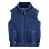 Baby Girls Carter's Zip-Up Knit Denim Vest
