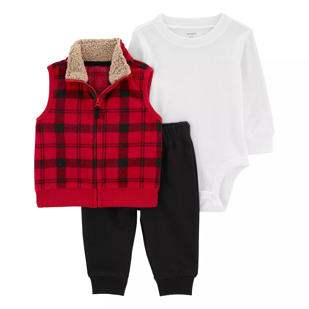 Baby Carter's 3-Piece Plaid Vest Set 3 Baby Carter's 3-Piece Plaid Vest Set