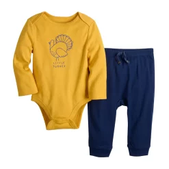 Jumping Beans® Baby Thanksgiving "Little Turkey" Bodysuit & Jogger Pants Set