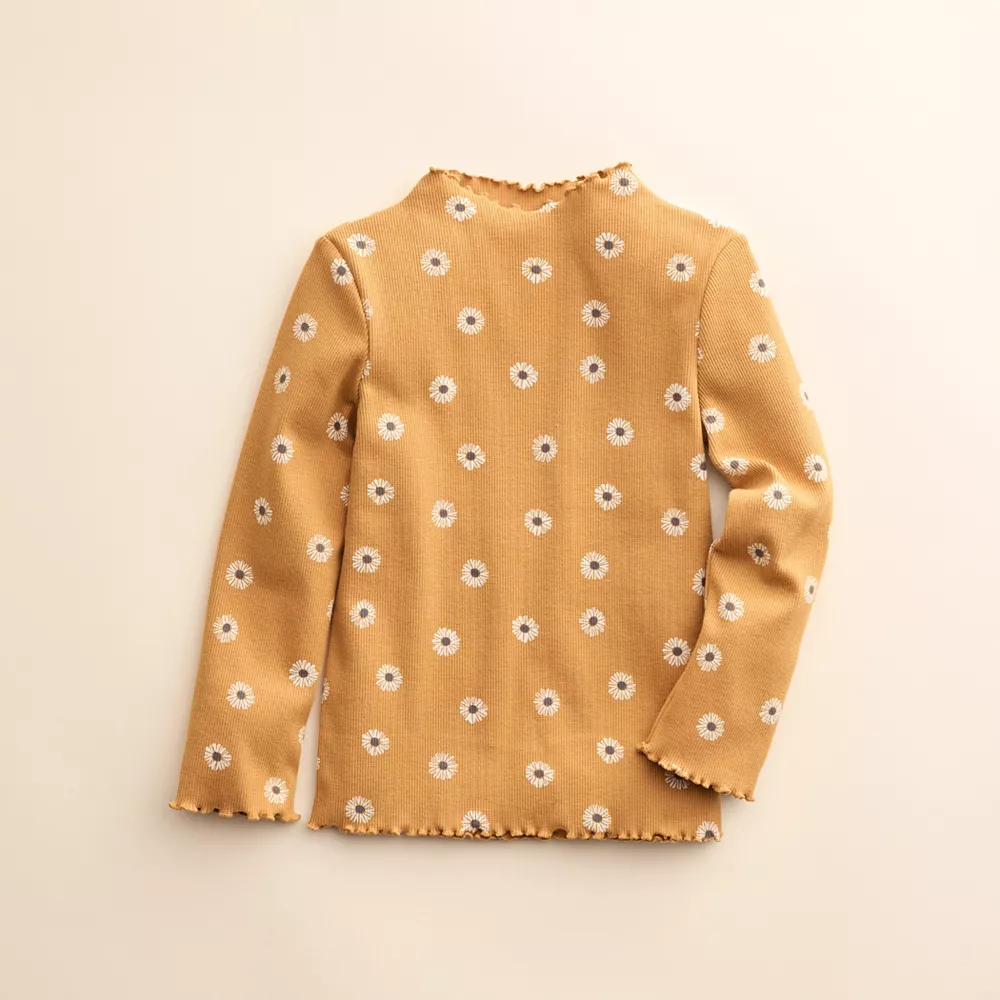 Baby & Toddler Girl Little Co. by Lauren Conrad Organic Lettuce-Edge Print Mockneck Top 5 Baby & Toddler Girl Little Co. by Lauren Conrad Organic Lettuce-Edge Print Mockneck Top - Image 3