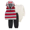 Baby Carter's 3-Piece Little Stripe Vest Set 1 Baby Carter's 3-Piece Little Stripe Vest Set -Cheap Baby Gear Shop 5663469