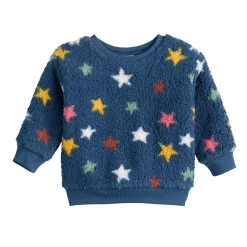 Baby Jumping Beans® Cozy Sherpa Crewneck Sweatshirt -Cheap Baby Gear Shop 5676651 Blue Stars