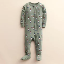 Baby Little Co. by Lauren Conrad Organic Footed Pajamas -Cheap Baby Gear Shop 5696148 Olive Gnome Print