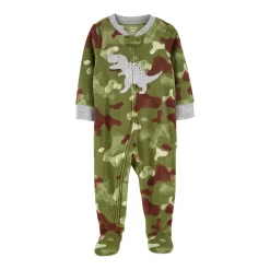 Toddler Boy Carter's Camo Dinosaur Fleece Footed Pajamas